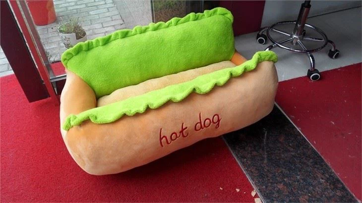 Hot Dog Shape Pet Bed Kennel Cat Dog Nest Puppy House Warm Mat Cushion Washable Pad