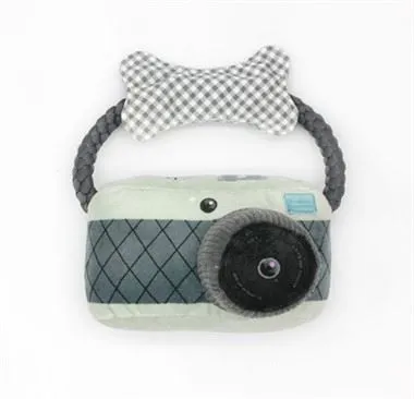 Creative New Arrival Camera Design Plush Pet Toy Squeaker Stuffed Toy