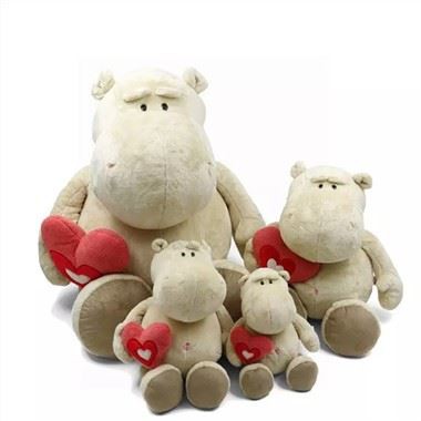 Wholesale Custom Sitting Hippo Plush Toy Stuffed Animal Toy